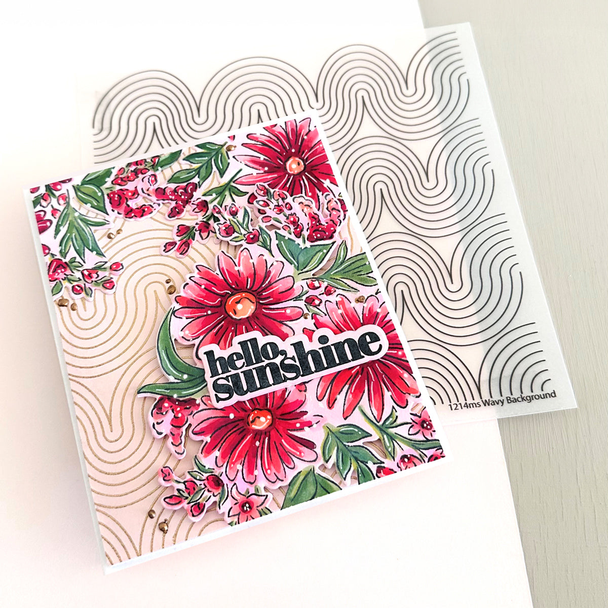 Simon Says Clear Stamp Wavy Background 1214ms You Are My Favorite Hello Card