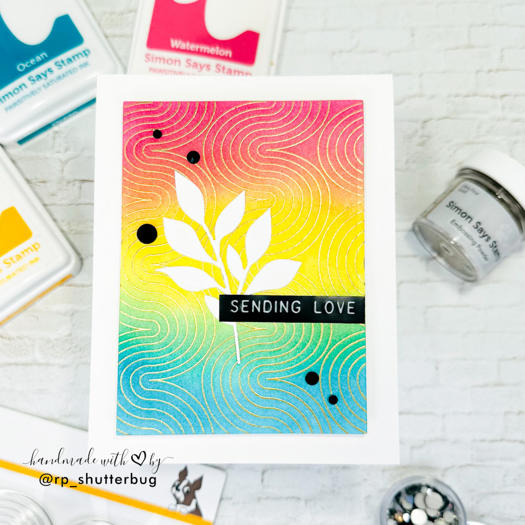 Simon Says Clear Stamp Wavy Background 1214ms You Are My Favorite Love Card | color-code:ALT01