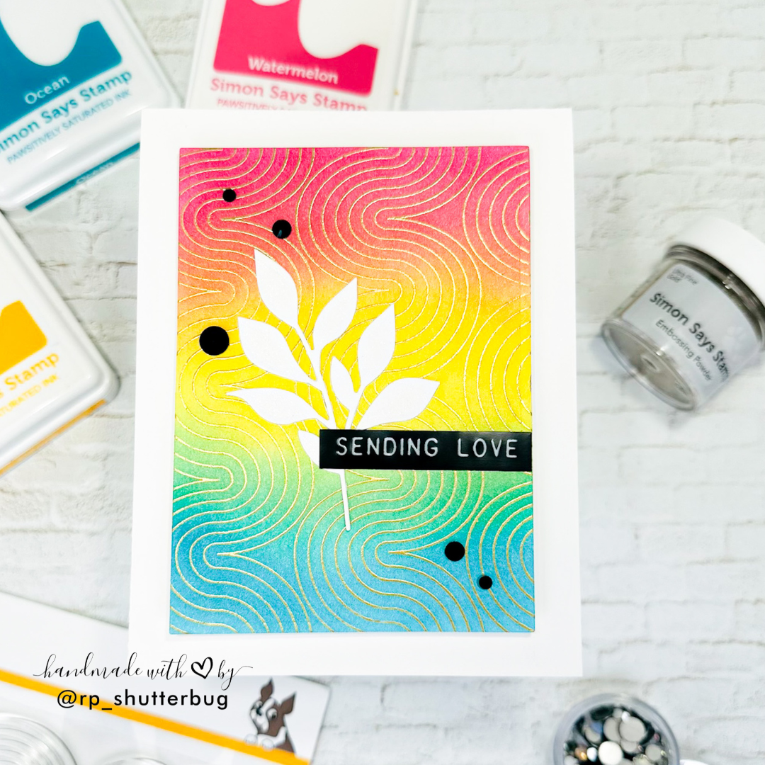 Simon Says Clear Stamp Wavy Background 1214ms You Are My Favorite Love Card | color-code:ALT01