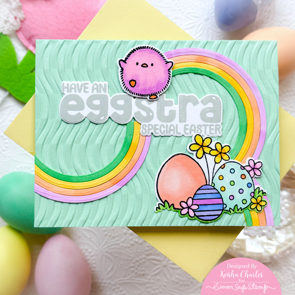 Simon Says Stamp Embossing Folder Wavy Ways sf463 Favorite Things Easter Card | color-code:ALT02