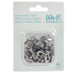 We R Makers Silver Crop-A-Dile 50 Piece Oval Eyelets