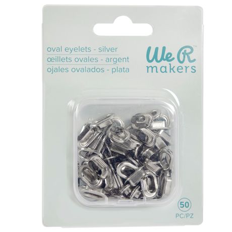 We R Makers Silver Crop-A-Dile 50 Piece Oval Eyelets