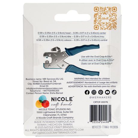 We R Makers Silver Crop-A-Dile 50 Piece Oval Eyelets backer