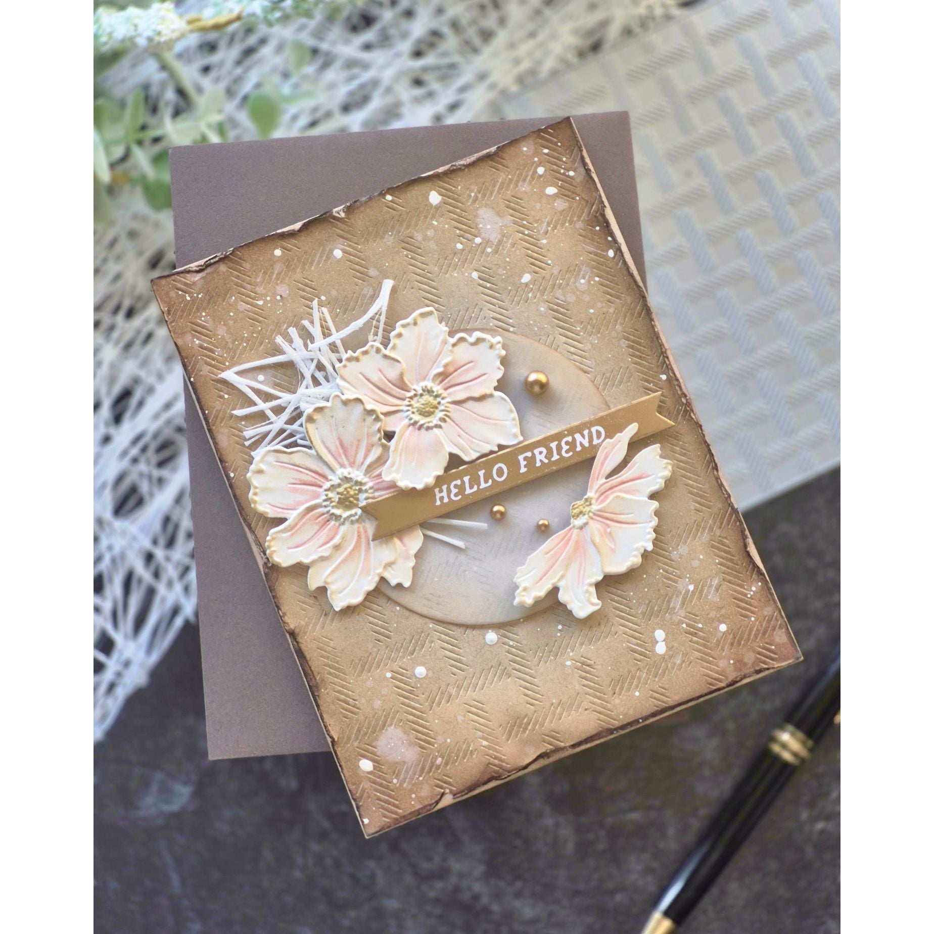 Simon Says Stamp Weaving Plate Wafer Die s1099 DieCember Friend Card