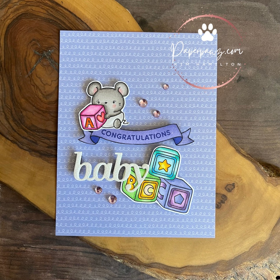 Simon Says Stamp Welcome Little One Wafer Dies 1296sdc Moments In Time Baby Card | color-code:ALT02