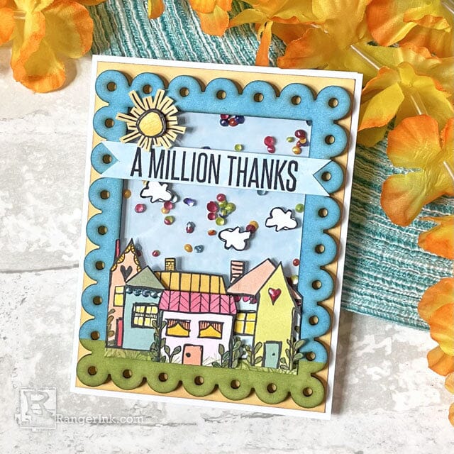 Ranger Wendy Vecchi Archival FERN GREEN Ink Pad AID38962 Summer Shaker Card | color-code:ALT02