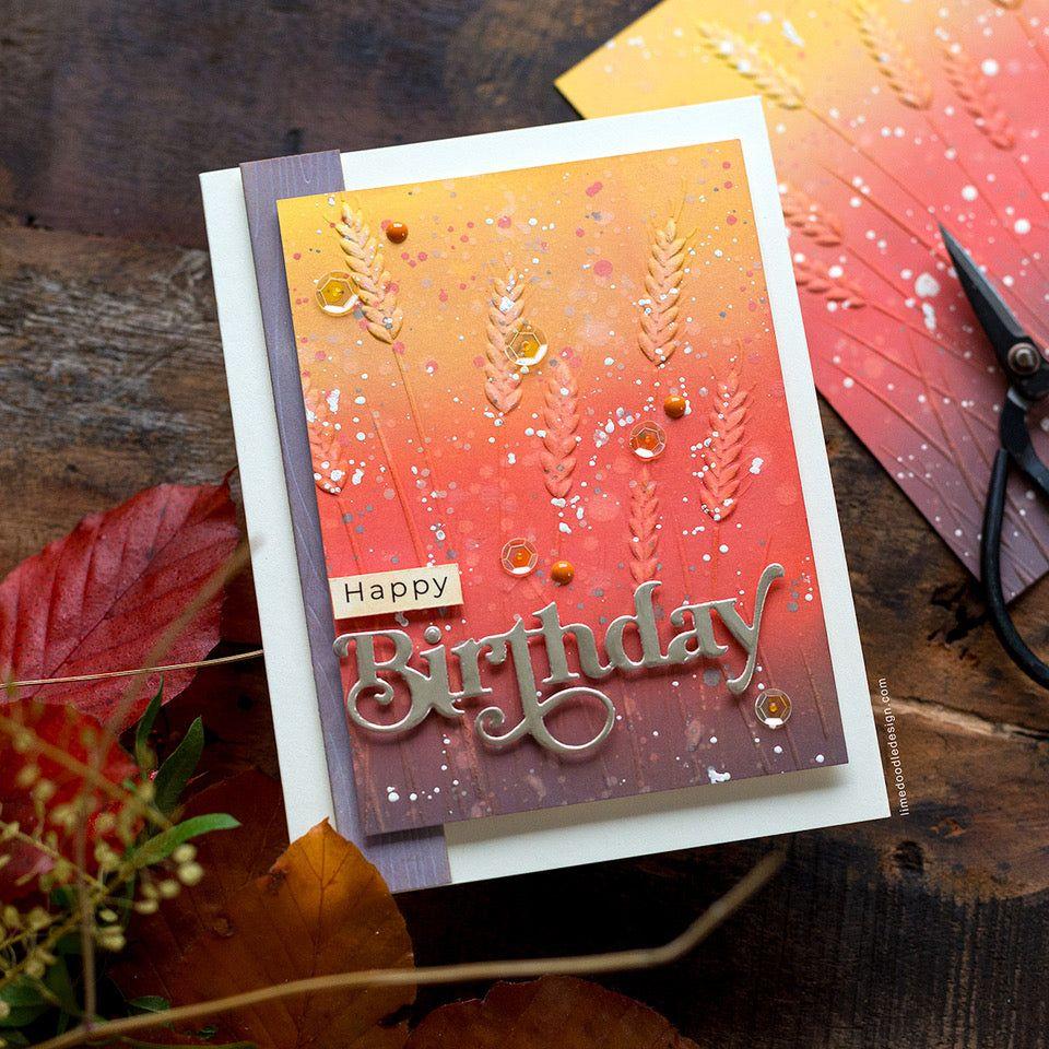 Simon Says Stamp Embossing Folder Wheat Stems sf324 Season Of Wonder Birthday Card | color-code:ALT01