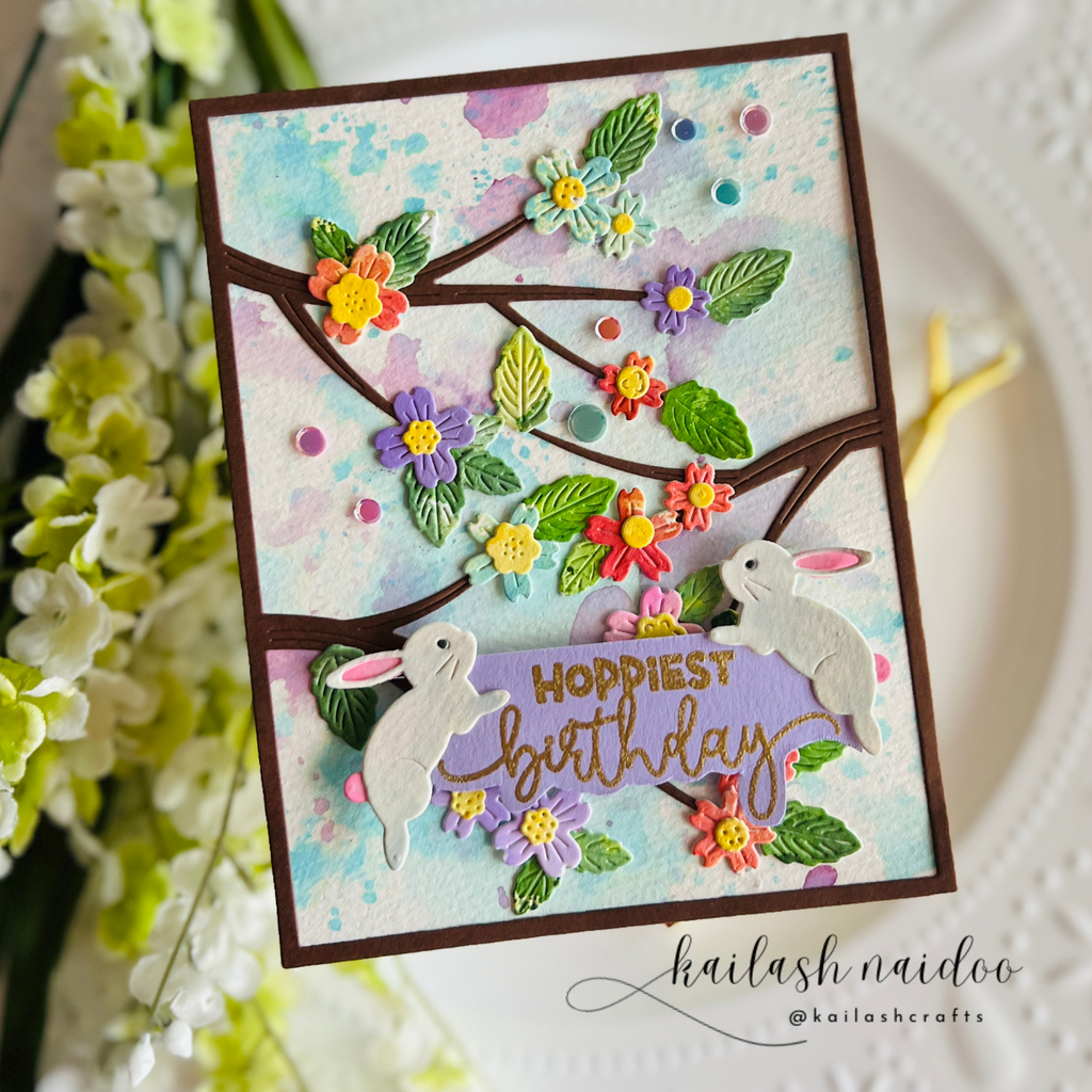 Simon Says Stamp Whimsical Branch Frame Wafer Dies s1024 Rain or Shine Birthday Card