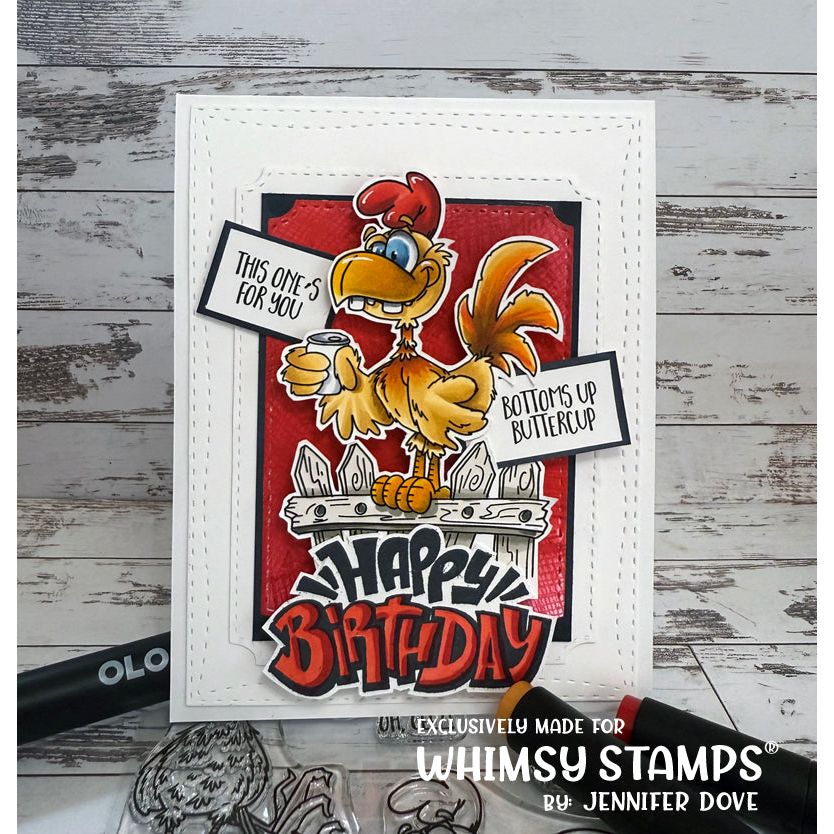 Whimsy Stamp Rooster Birthday Clear Stamps dp1060a birthday