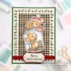 Whimsy Stamps A Mice Christmas Clear Stamps c1300a merry chris-mouse plaid background card