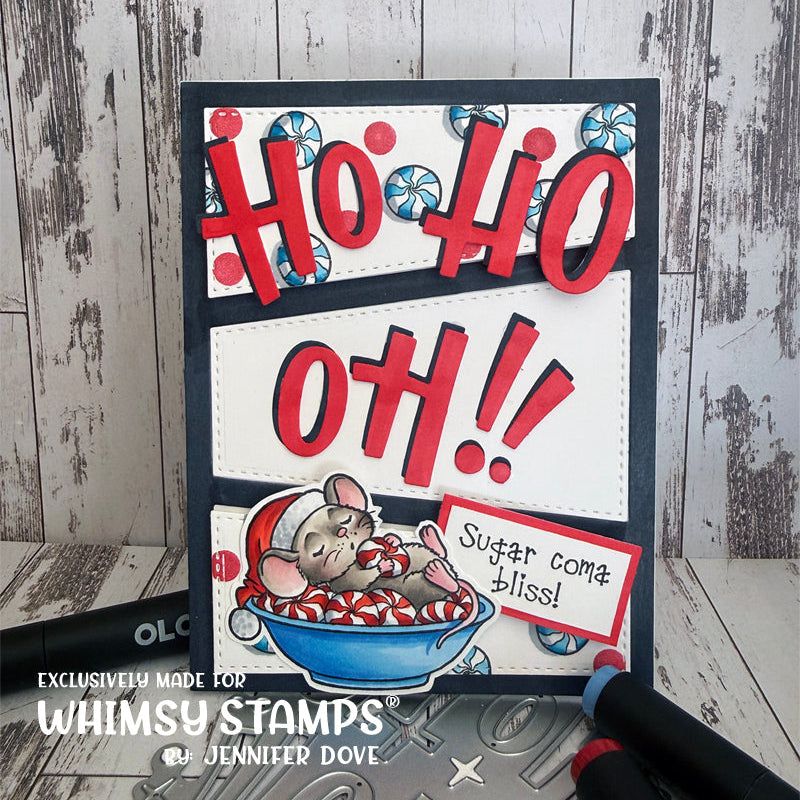 Whimsy Stamps A Mice Christmas Clear Stamps c1300a sugar coma striped candies card