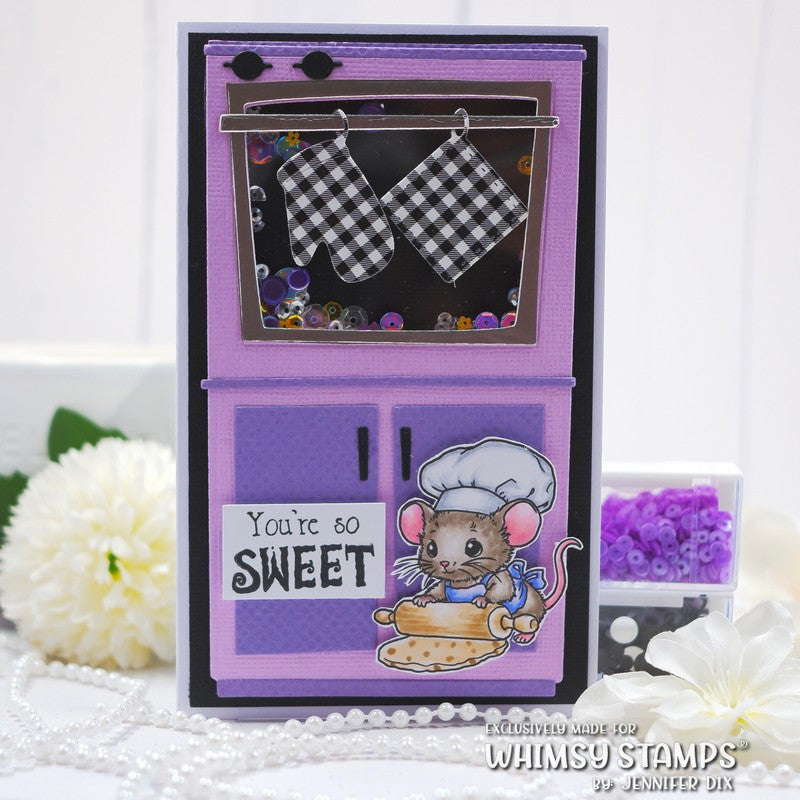 Whimsy Stamps A Very Mice Day Clear Stamps c1295a shaker card