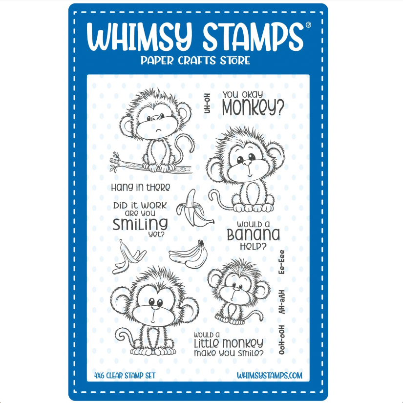 Whimsy Stamps Adorable Monkeys Clear Stamps cwsd380a