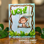 Whimsy Stamps Adorable Monkeys Clear Stamps cwsd380a hang in there card