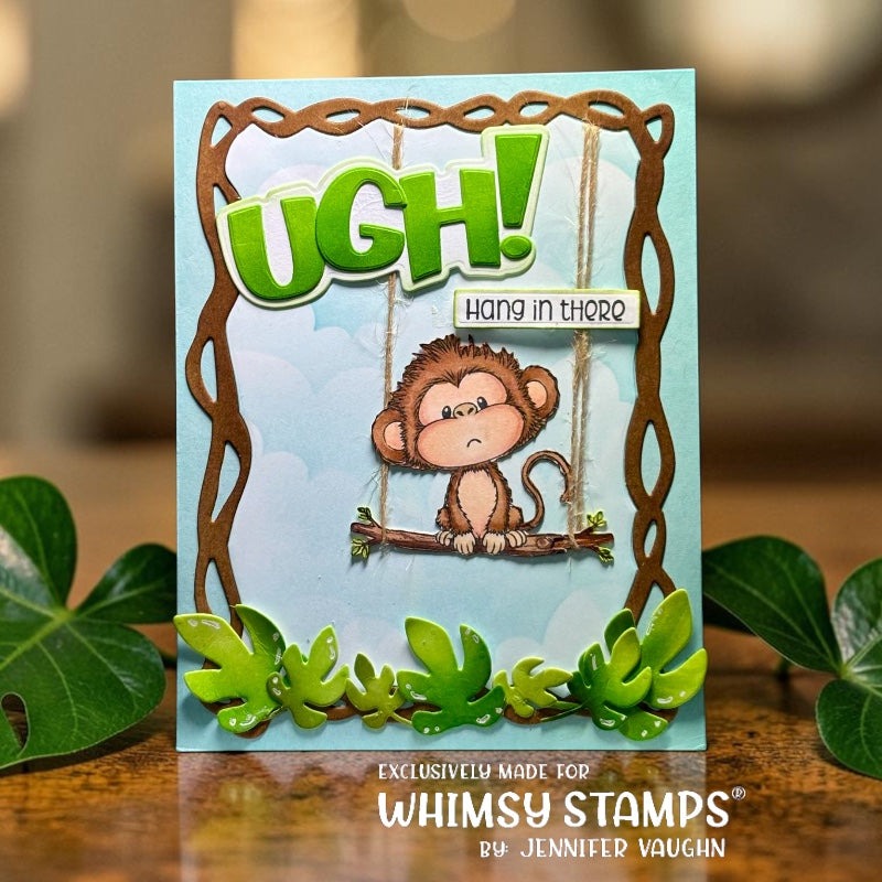 Whimsy Stamps Adorable Monkeys Clear Stamps cwsd380a hang in there card