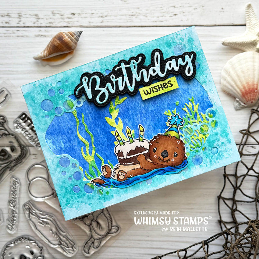 Whimsy Stamps An Otter Birthday Clear Stamps c1289a cake