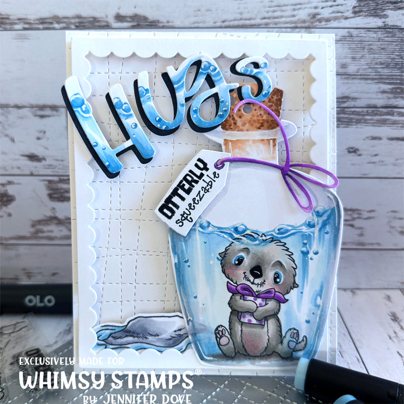 Whimsy Stamps An Otter Birthday Clear Stamps c1289a hugs