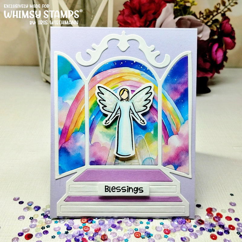Whimsy Stamps Angelic Clear Stamp and Die Set blessings