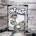 Whimsy Stamps Arma-delight Clear Stamps khb110a gray stripes