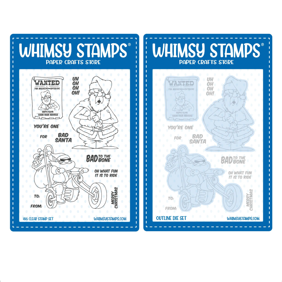 Whimsy Stamps Bad Santa Clear Stamp and Die Set
