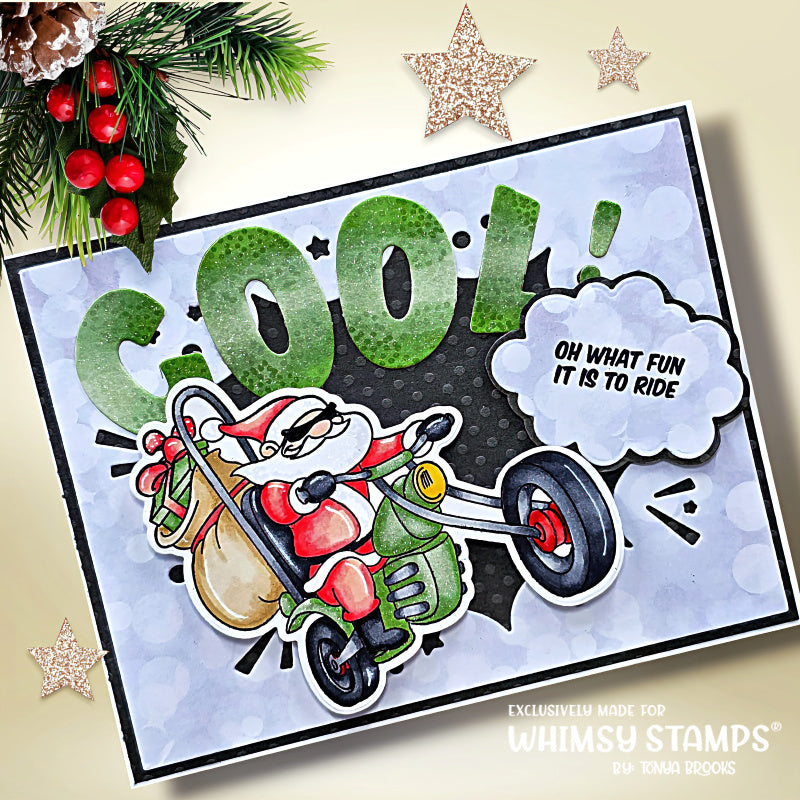 Whimsy Stamps Bad Santa Clear Stamp and Die Set cool