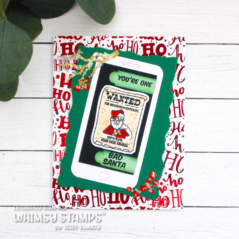 Whimsy Stamps Bad Santa Clear Stamp and Die Set wanted