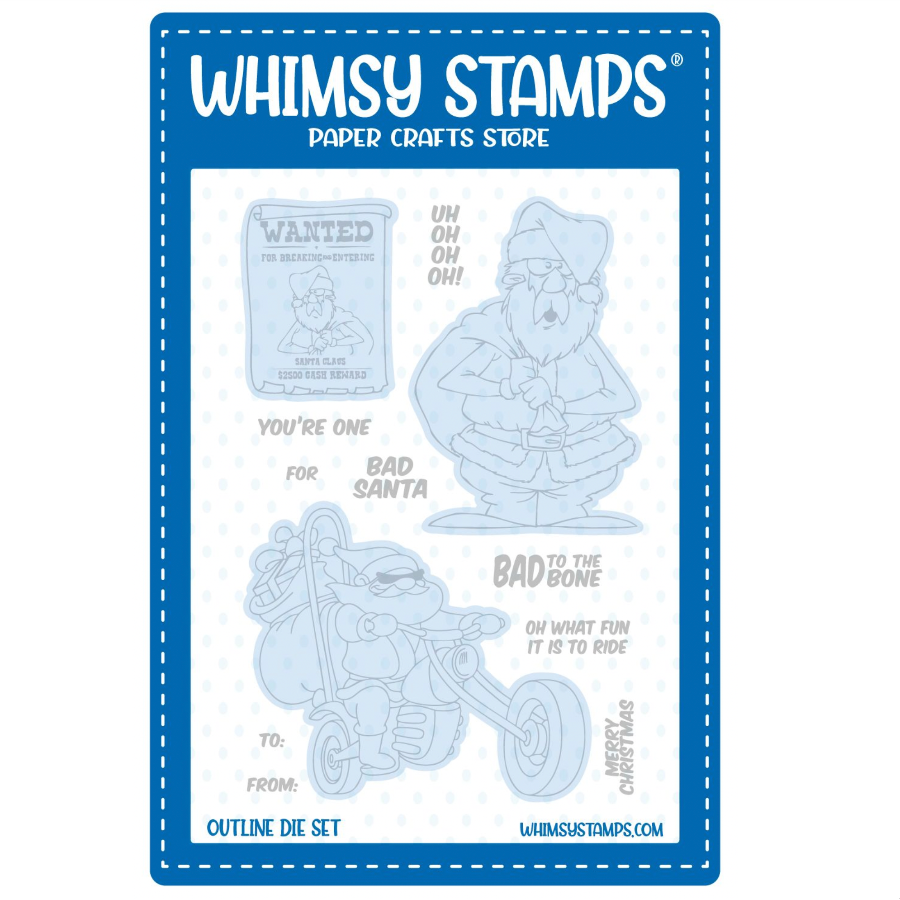 Whimsy Stamps Bad Santa Outline Dies wsd045