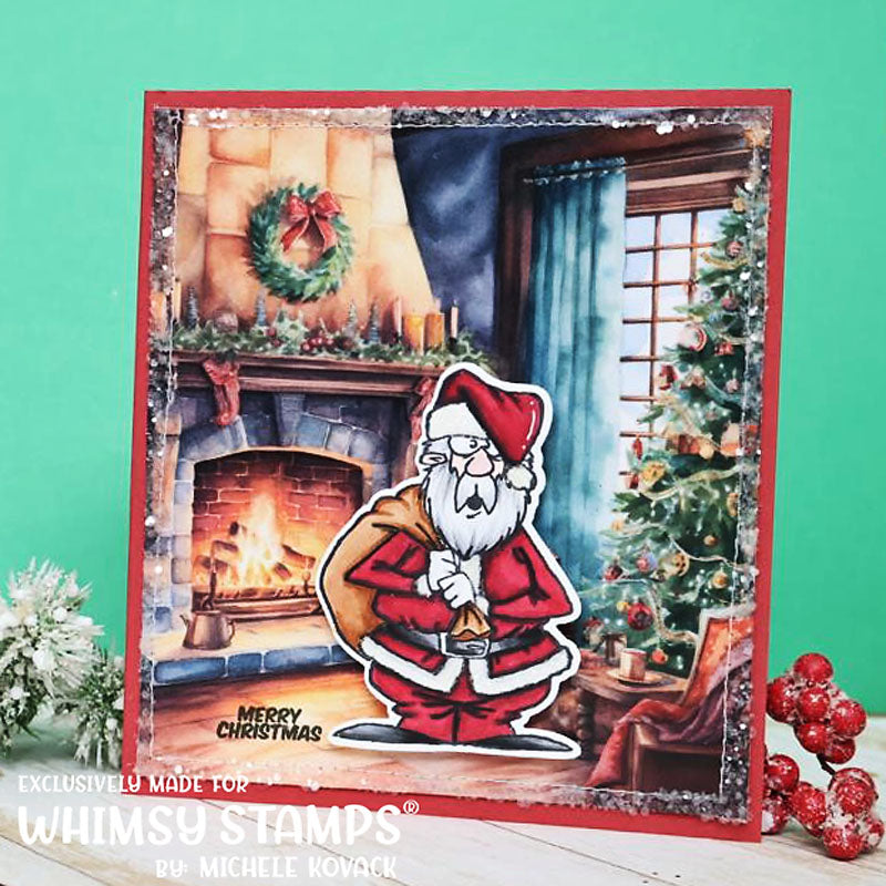 Whimsy Stamps Bad Santa Outline Dies wsd045 merry christmas