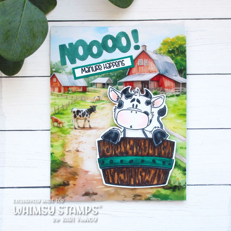 Whimsy Stamps Barnyard Elements Clear Stamp and Die Set barn