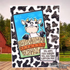 Whimsy Stamps Barnyard Elements Clear Stamp and Die Set cow print