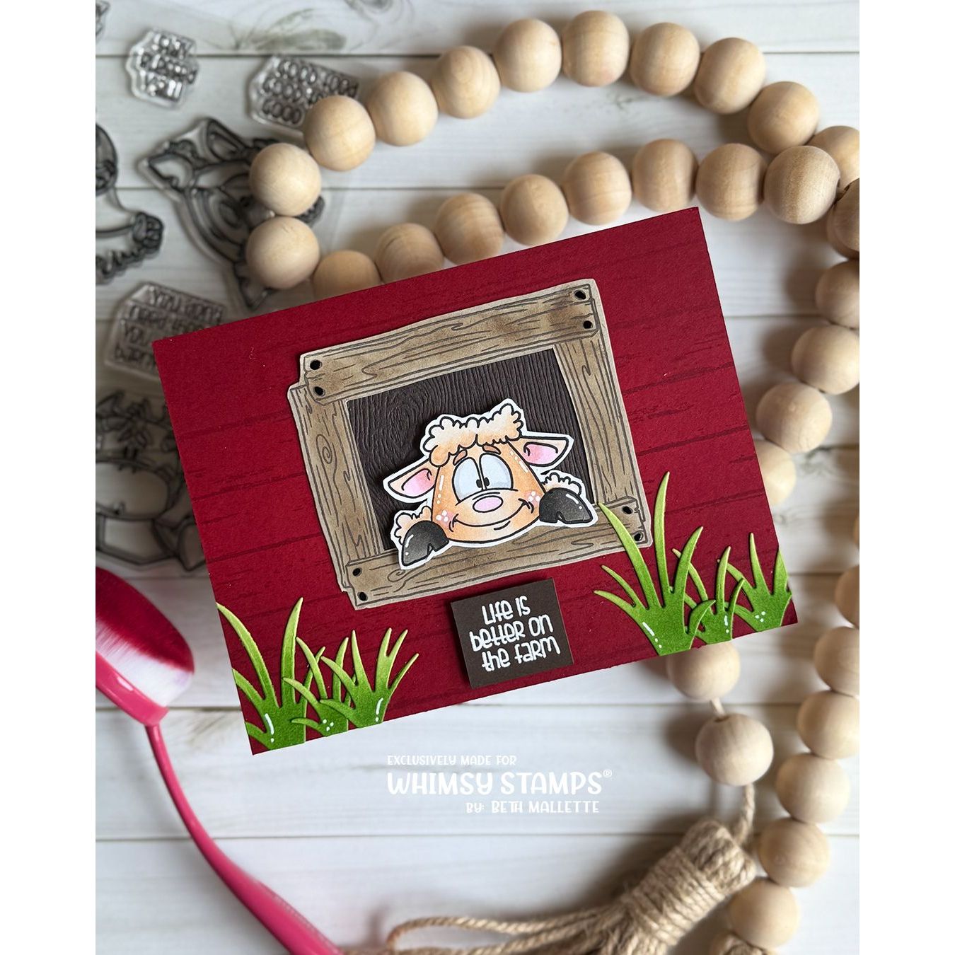 Whimsy Stamps Barnyard Elements Clear Stamps dp1029a farm