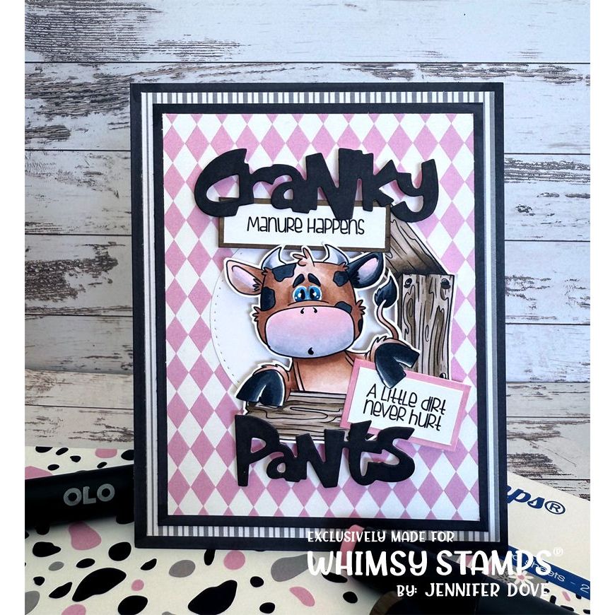 Whimsy Stamps Barnyard Friends Clear Stamps dp1031a cow