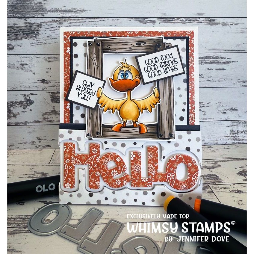 Whimsy Stamps Barnyard Friends Clear Stamps dp1031a hello