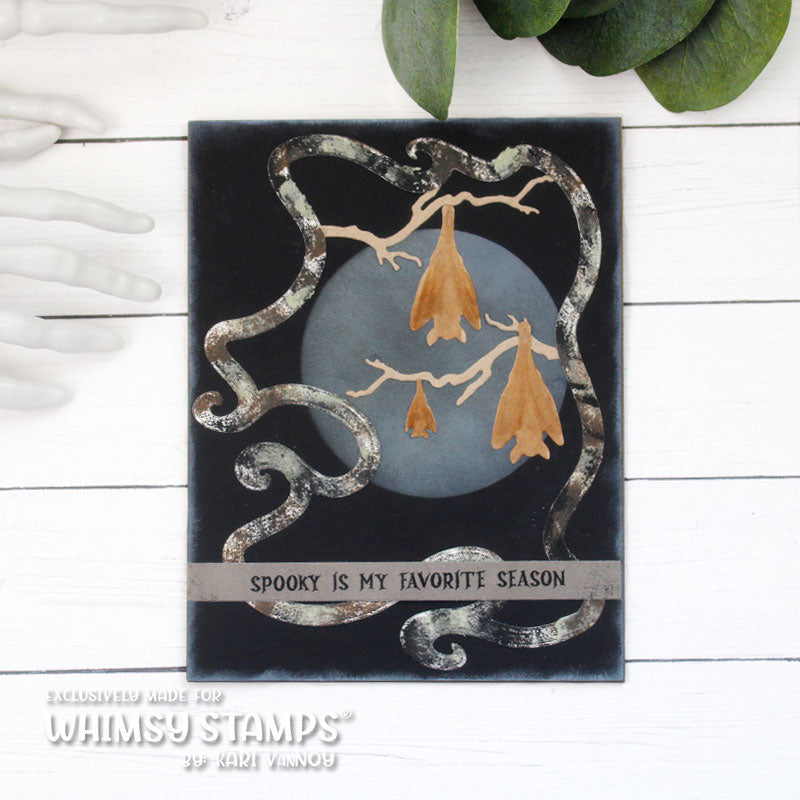 Whimsy Stamps Bat Branch Dies wsd520a full moon