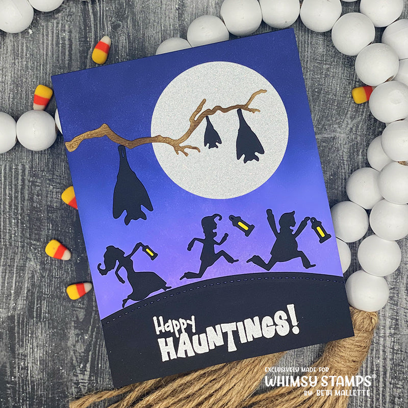 Whimsy Stamps Bat Branch Dies wsd520a spooky