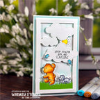 Whimsy Stamps Bear Bubbles Clear Stamp and Die Set sunshine