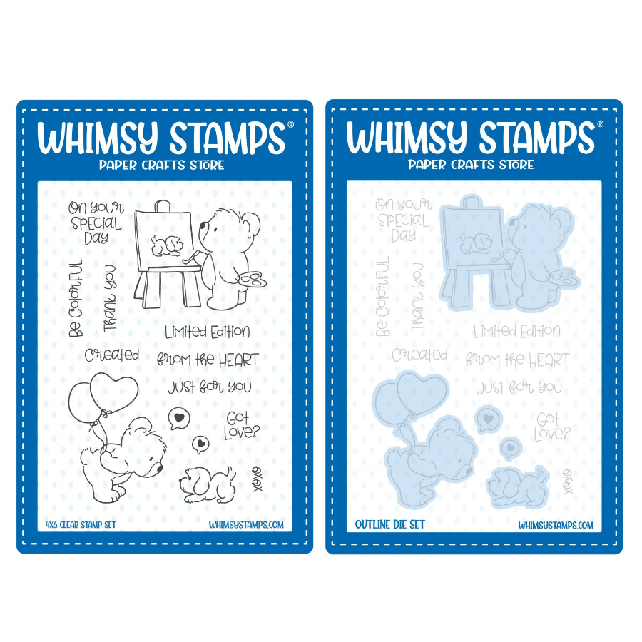 Whimsy Stamps Bear Love Clear Stamp and Die Set
