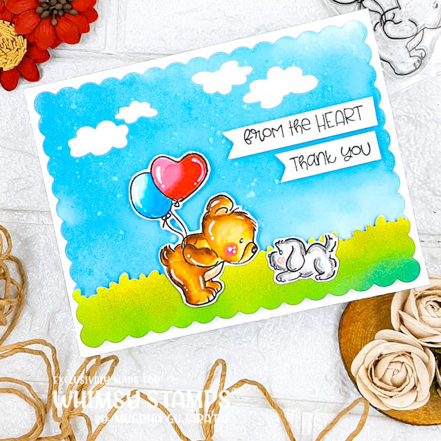 Whimsy Stamps Bear Love Clear Stamps cwsd171a heart balloon