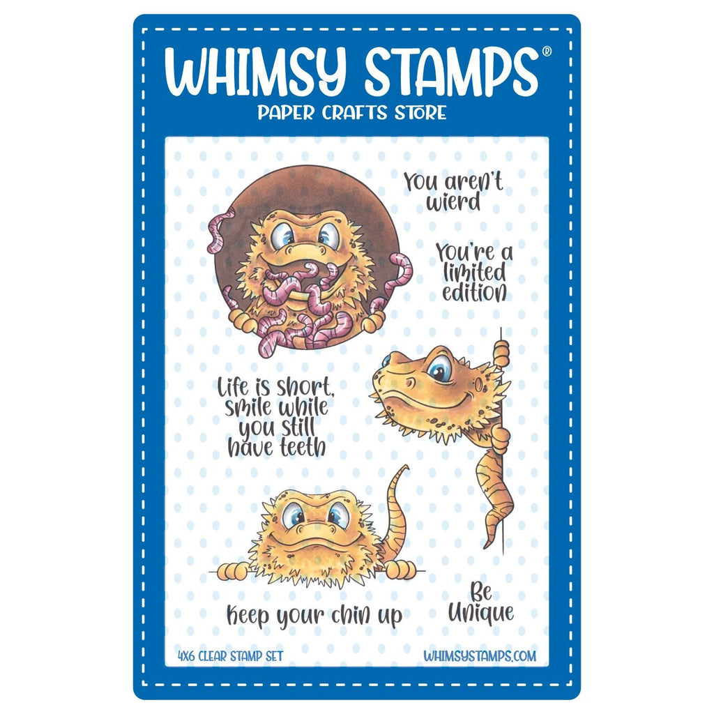 Whimsy Stamps Bearded Dragon Smiles Clear Stamps dp1011a