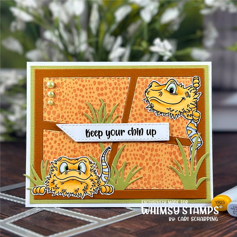 Whimsy Stamps Bearded Dragon Smiles Clear Stamps dp1011a chin up
