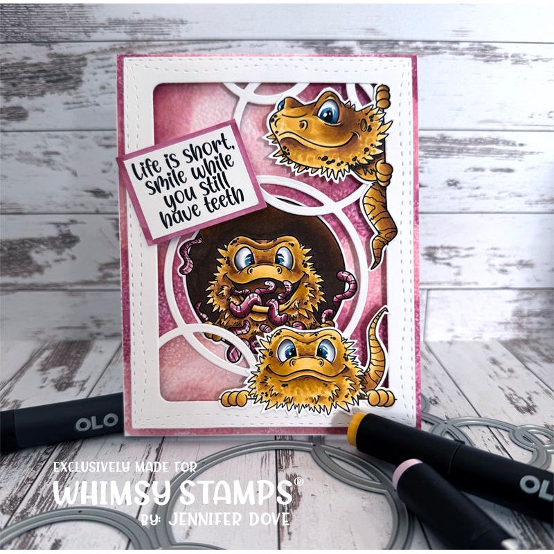Whimsy Stamps Bearded Dragon Smiles Clear Stamps dp1011a