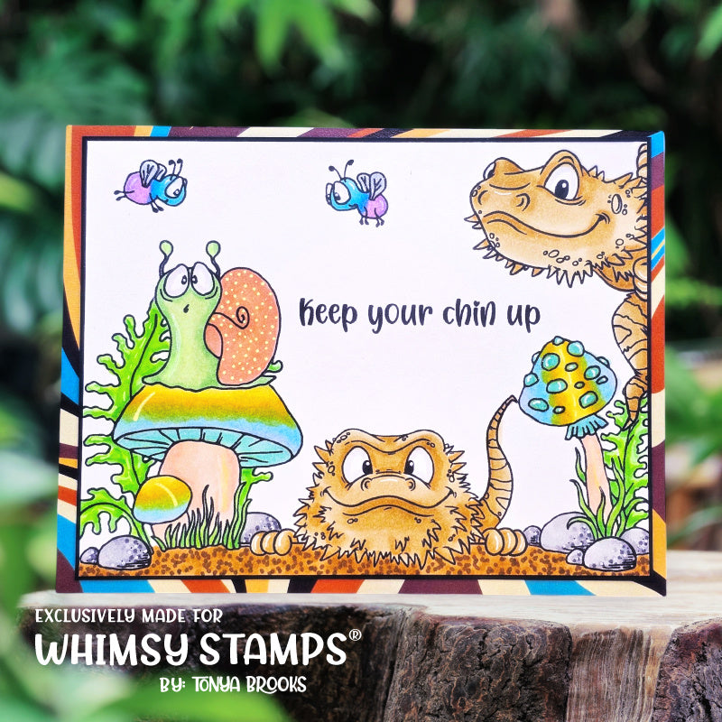Whimsy Stamps Bearded Dragon Smiles Clear Stamps dp1011a snail