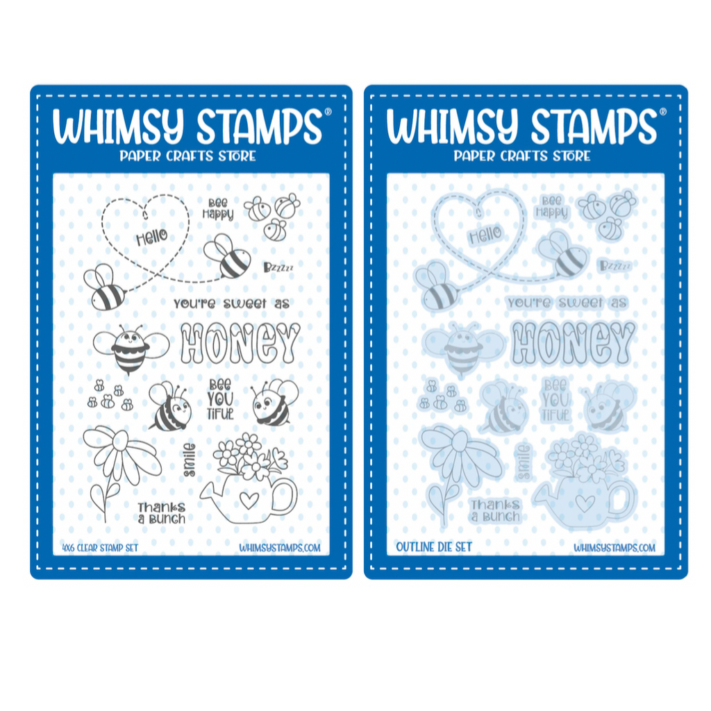 Whimsy Stamps BeeYOUtiful Clear Stamp and Die Set