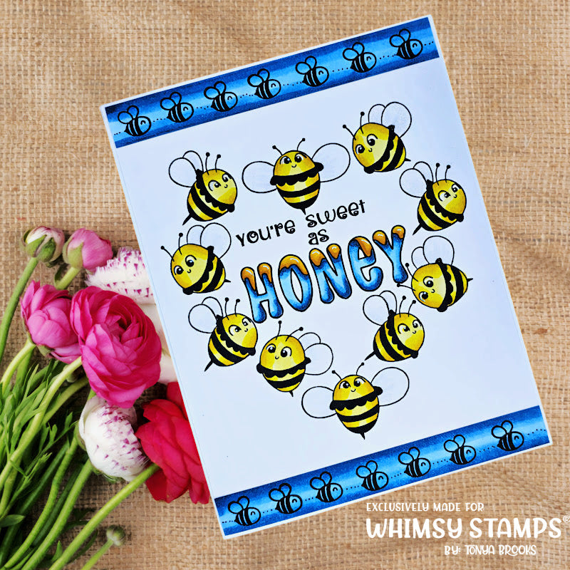 Whimsy Stamps BeeYOUtiful Clear Stamp and Die Set bees
