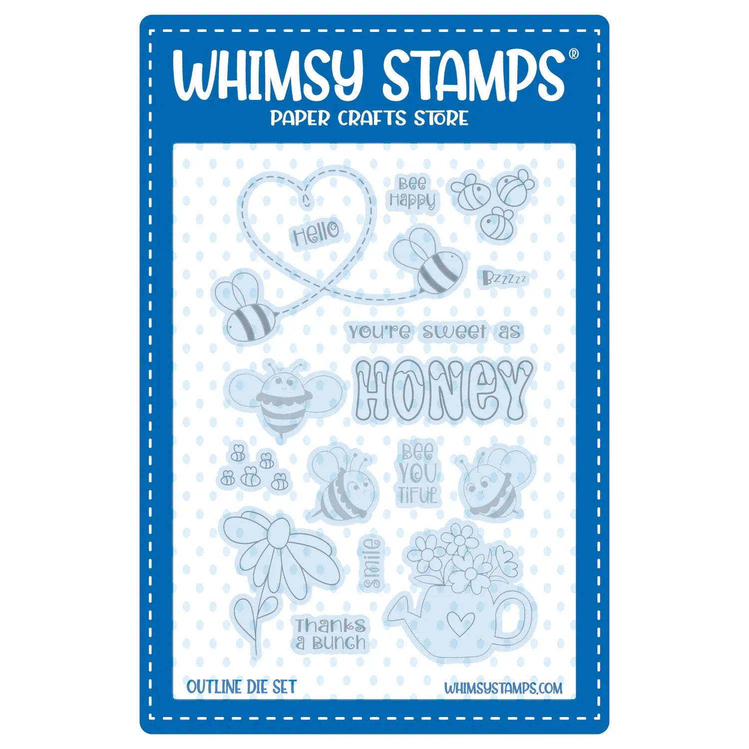 Whimsy Stamps BeeYOUtiful Outline Dies wsd007