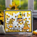 Whimsy Stamps Bee Gnomies Clear Stamp and Die Set happy birthday
