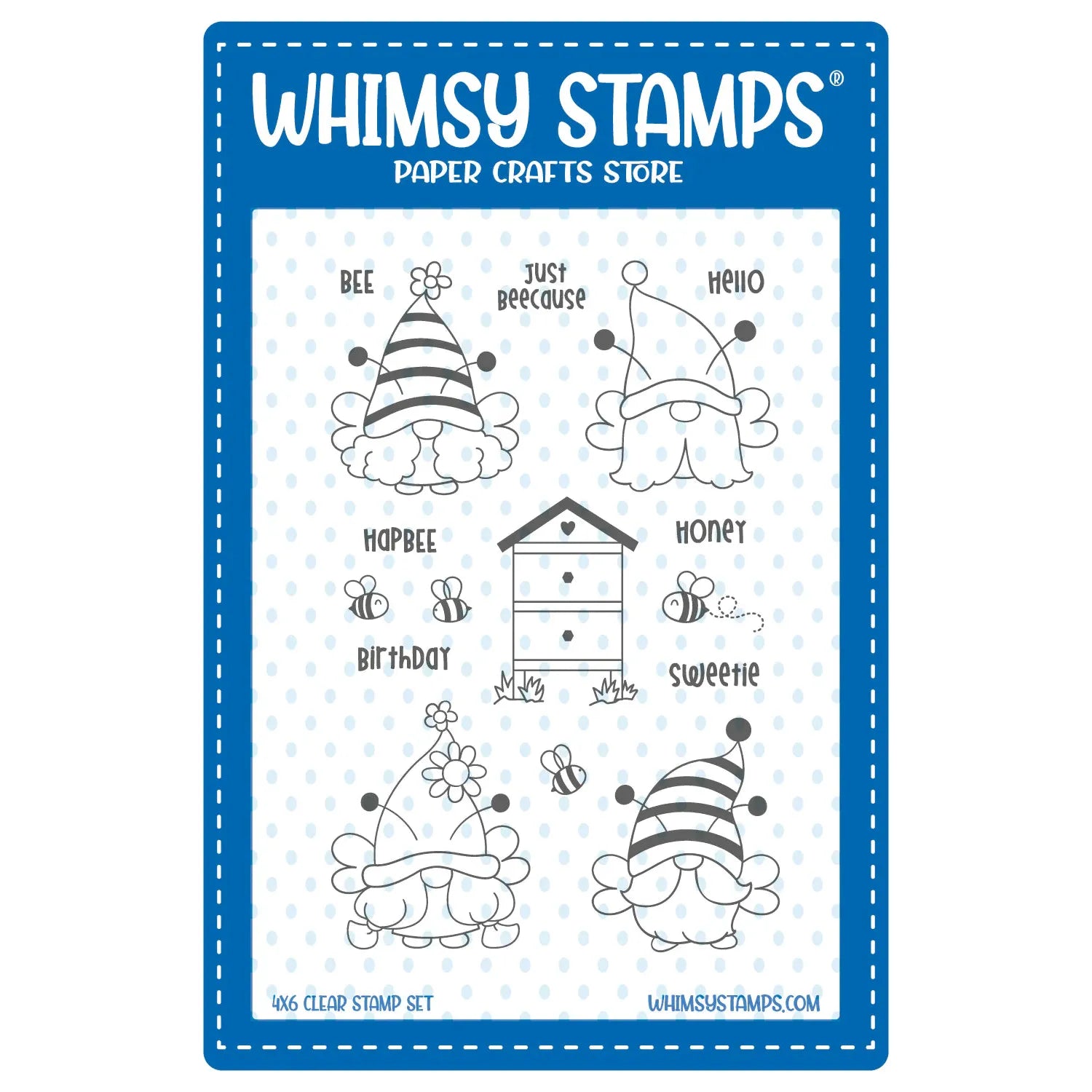 Whimsy Stamps Bee Gnomies Clear Stamp and Die Set product image 1