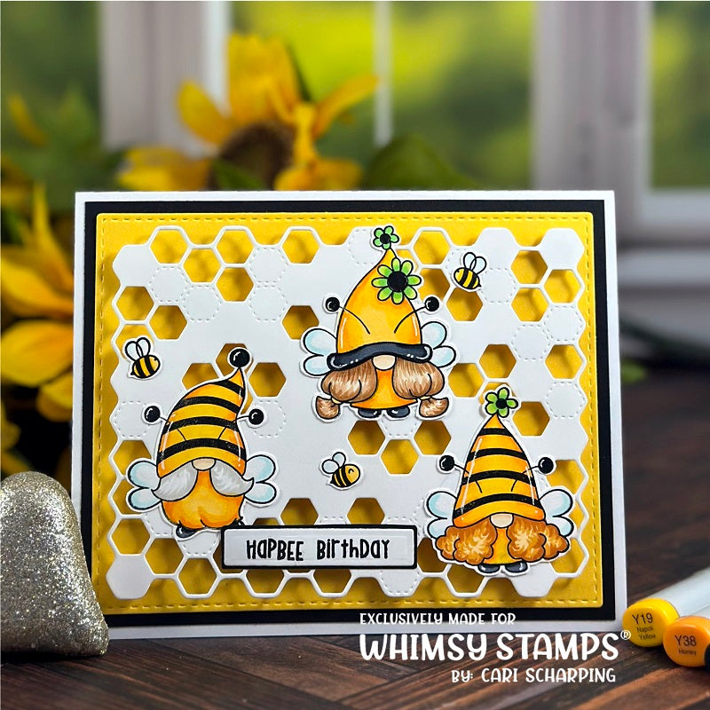 Whimsy Stamps Bee Gnomies Clear Stamps cwsd415a happy birthday