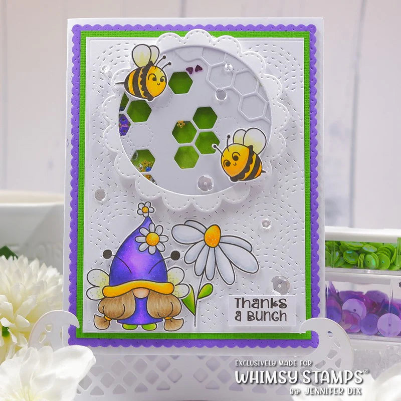 Whimsy Stamps Bee Gnomies Outline Dies wsd006 thanks