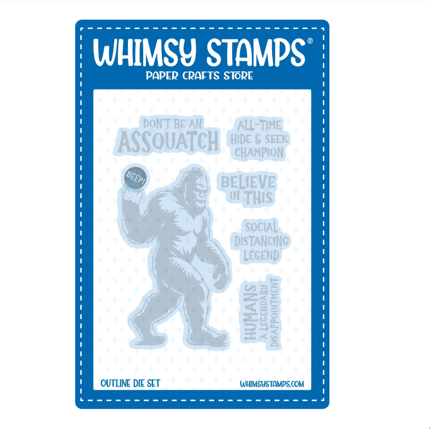 Whimsy Stamps Big Foot Assquatch Outline Dies wsd056